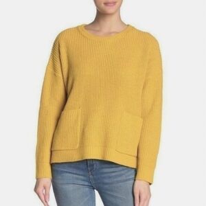 Madewell Patch Pocket Pullover Sweater in  Mustard Yellow Size XS